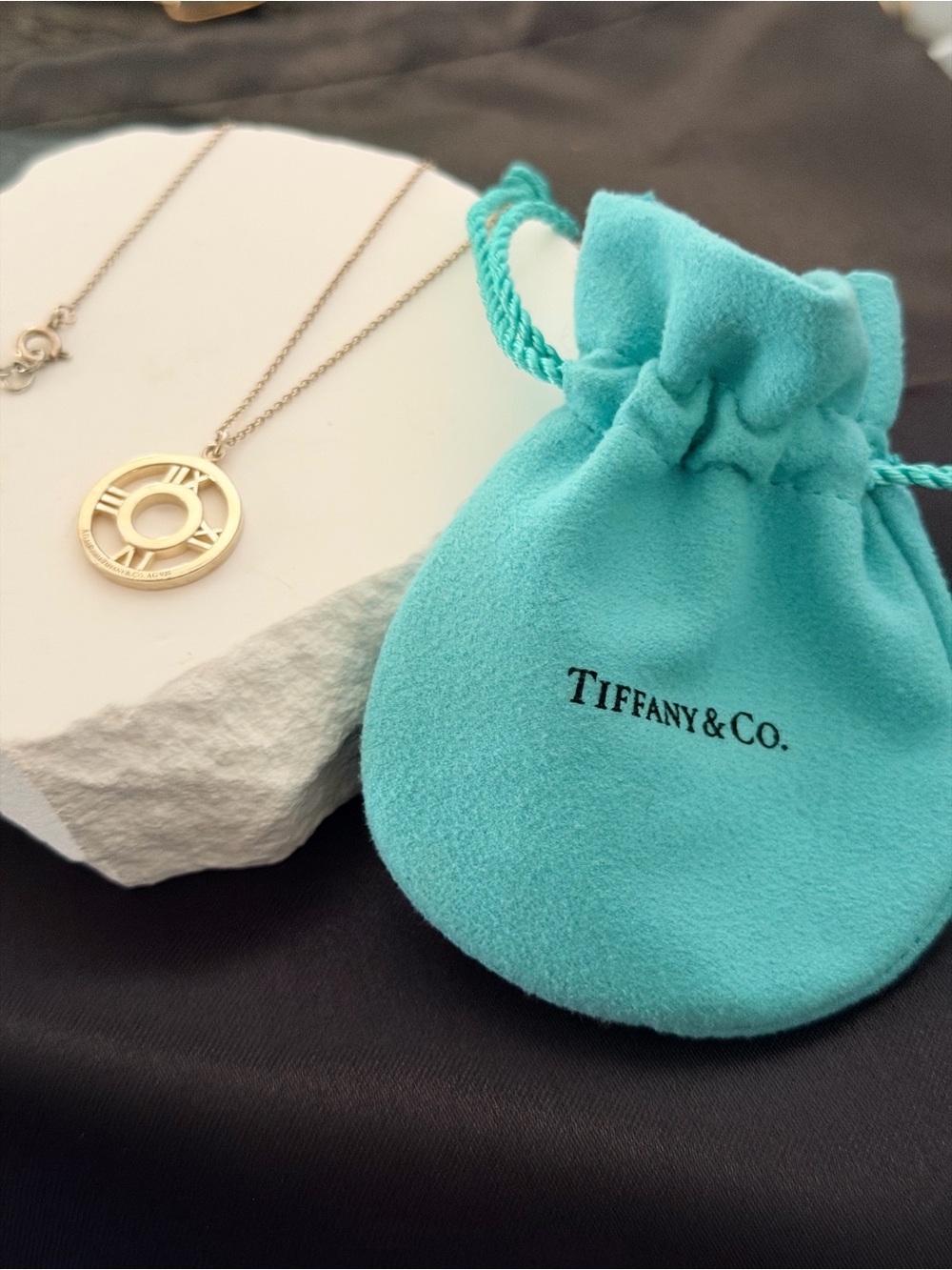 ๐ฉตVintage Sterling Silver Tiffany & Co. Atlas Roman Numeral Pendant